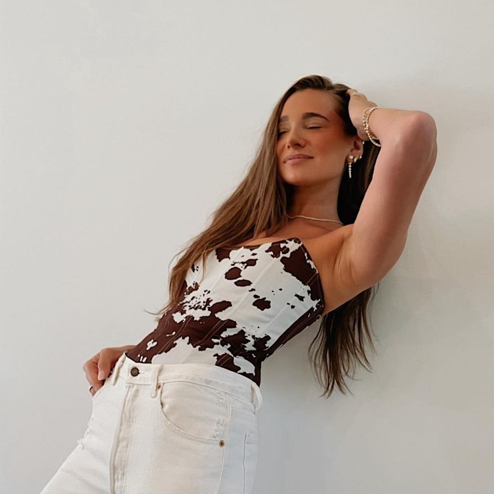MIAOU LEIA CORSET COW PRINT